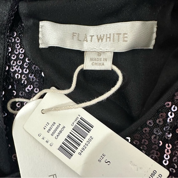 Anthropologie Flat Whit Sequin Top Carbon - Picture 6 of 7